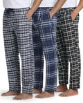 Men's Soft Cotton Flannel Pajama Pants 3 Pack (Style LV8Q)