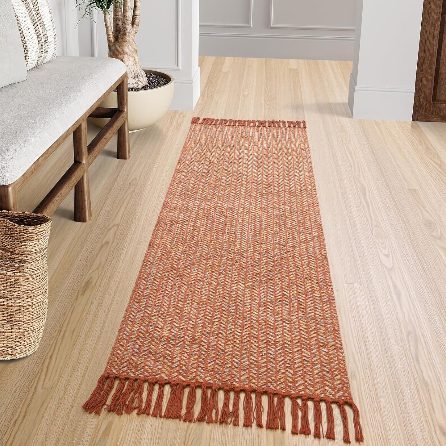 Lahome Boho Bathroom Runner Rug for Hallways and Entryways