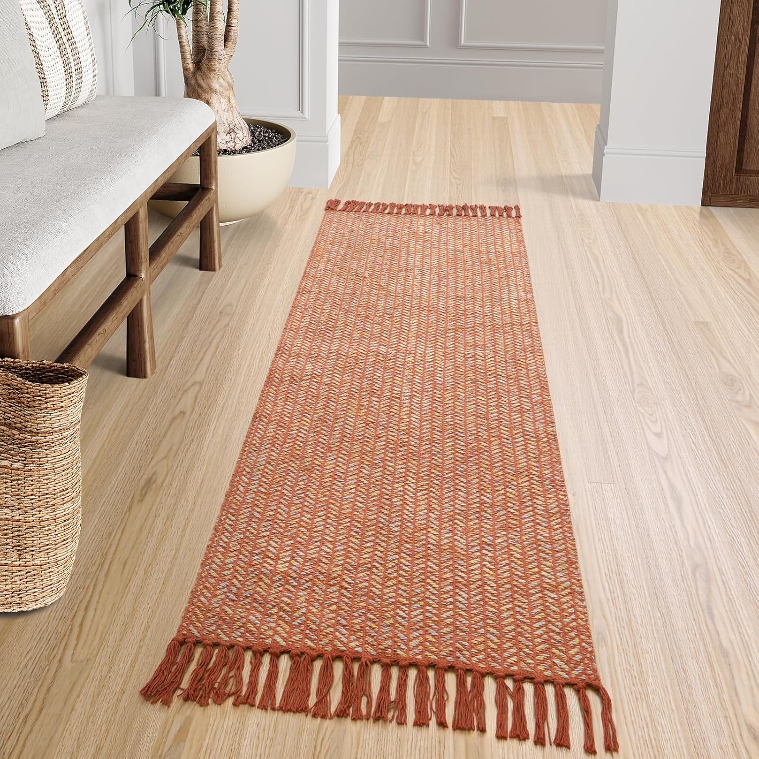 Lahome Boho Bathroom Runner Rug for Hallways and Entryways