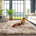 Upgrade Non-Slip Plush Rugs for Living Room Tie Dye Camel 6x9 ft