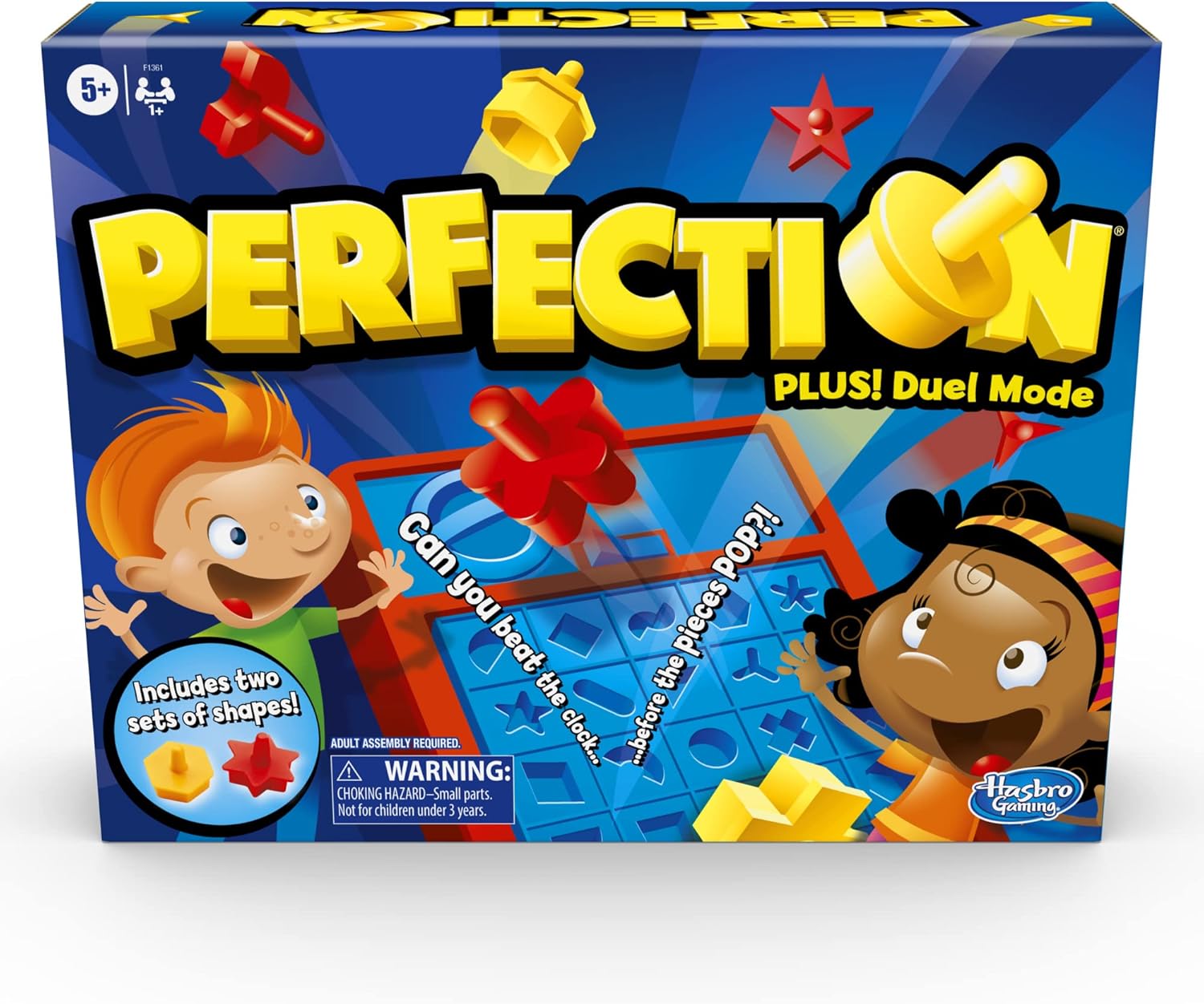 Hasbro Perfection Plus 2-Player Pop Shapes Game