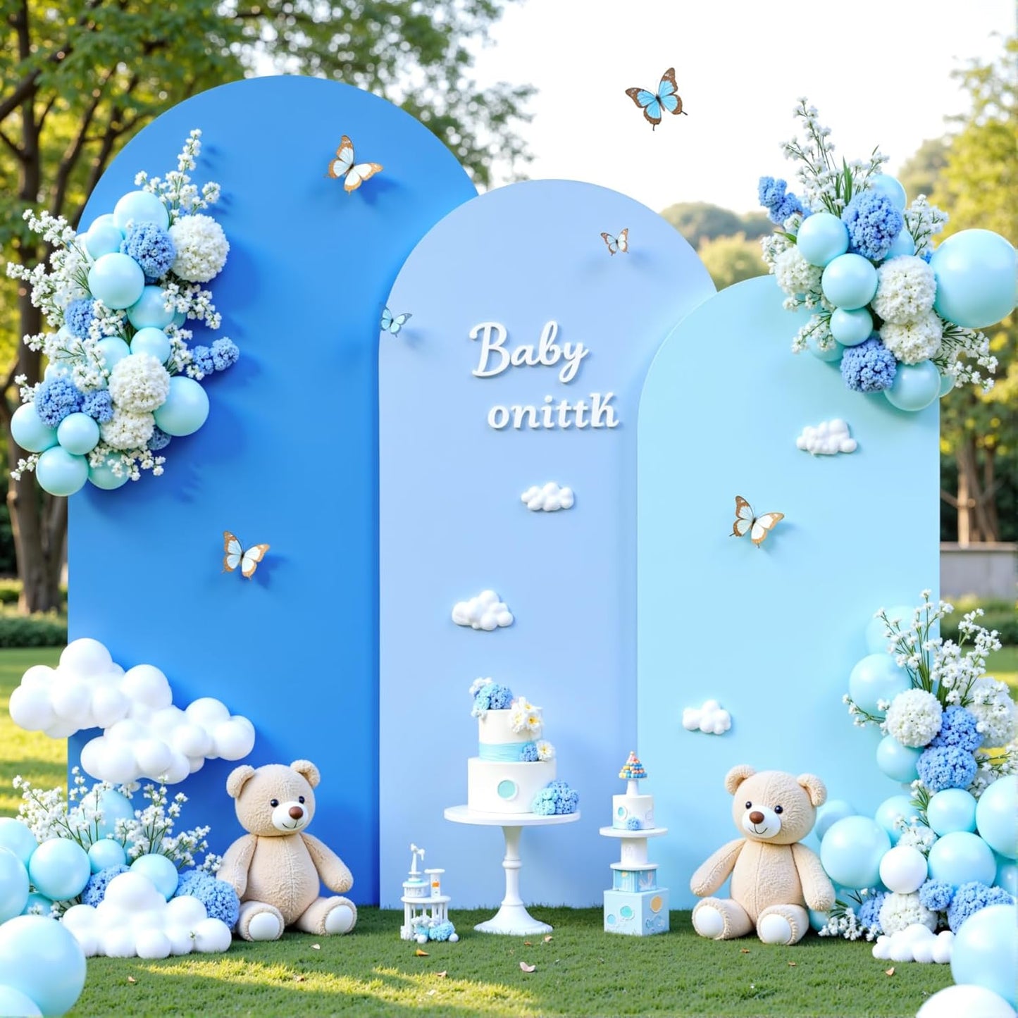 Blue Arch Backdrop Cover Set of 3 for Stunning Event Decor
