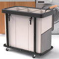 230L Extra Large 3-Section Laundry Sorter with Lid - Rolls Easily