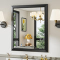 28x32 Inch Black Bathroom Mirror for Wall - Thick Metal Frame