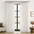 Pinch Pleated Thick Linen Curtains 86 in 2 Panels Set - Natural Light