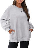 WIHOLL Womens Oversized Sweatshirts Crewneck Long Sleeve - Cozy Fleece