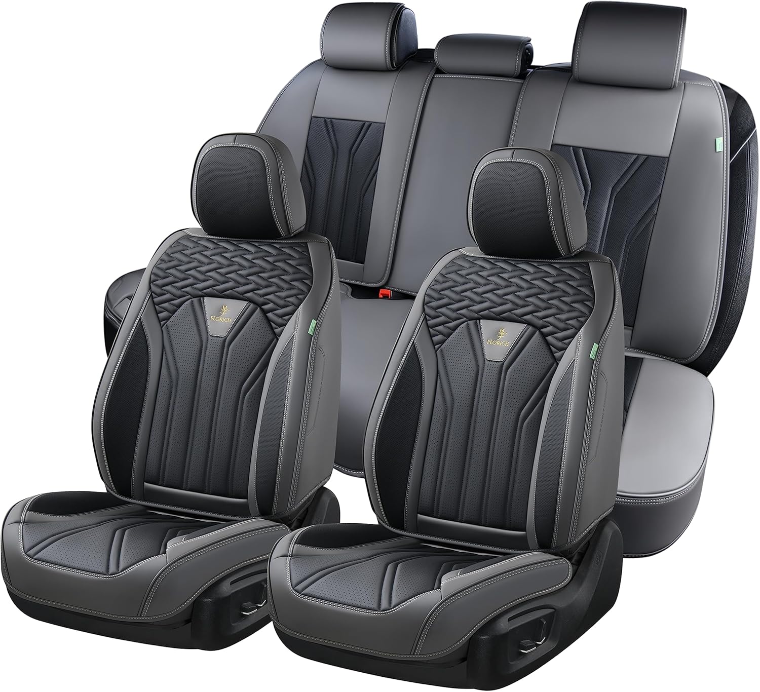 FLORICH Leather Seat Covers Full Set for Cars, Trucks, SUVs