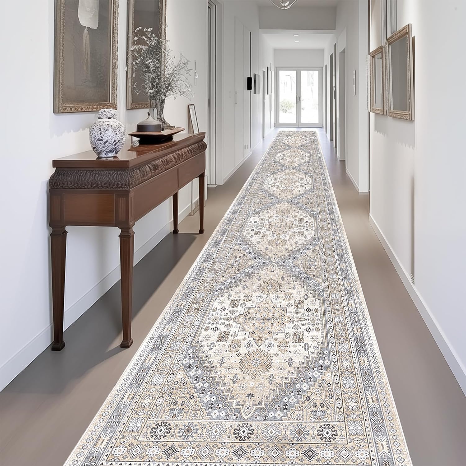 Zesthome Washable Runner Rug 2.5x16 - Stain Resistant and Soft