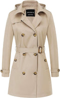 US Women's Trench Coat Double-Breasted Classic Lapel Overcoat Clothing