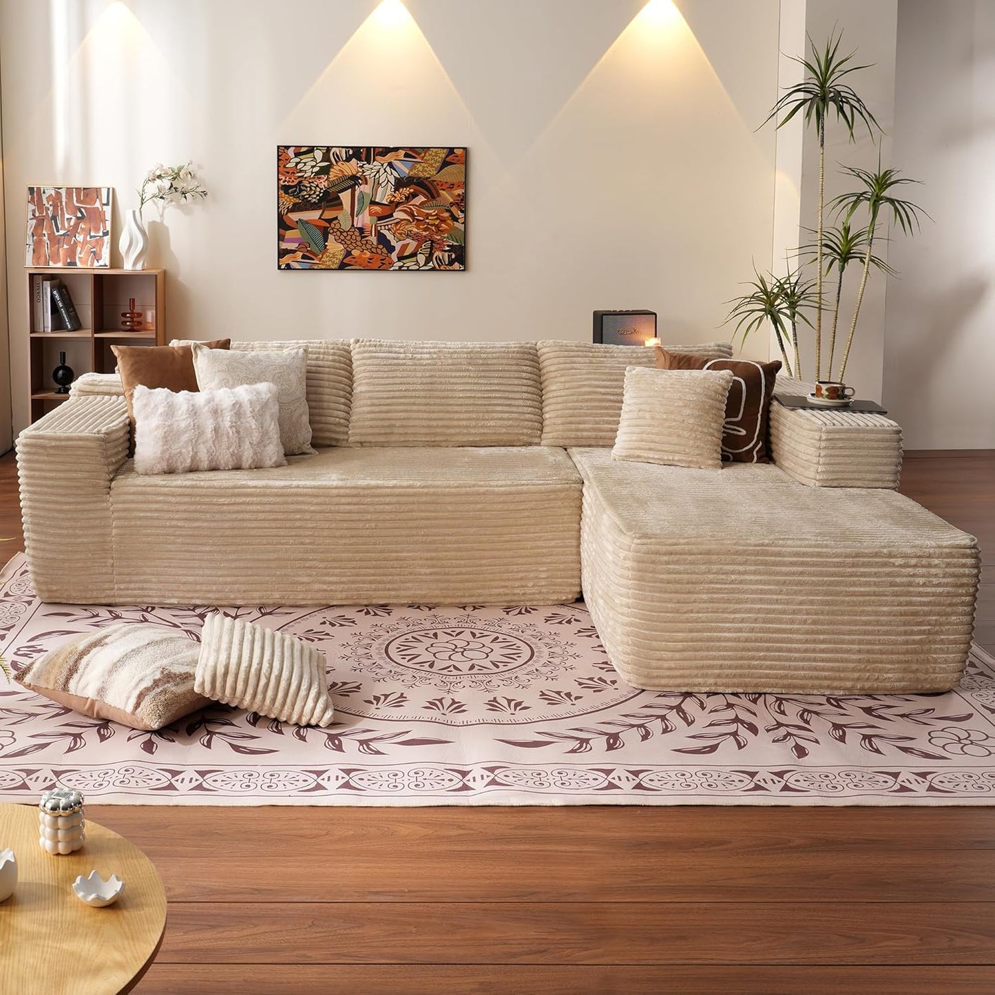 Modular Sectional Couch with L-Shape Chaise for Comfort