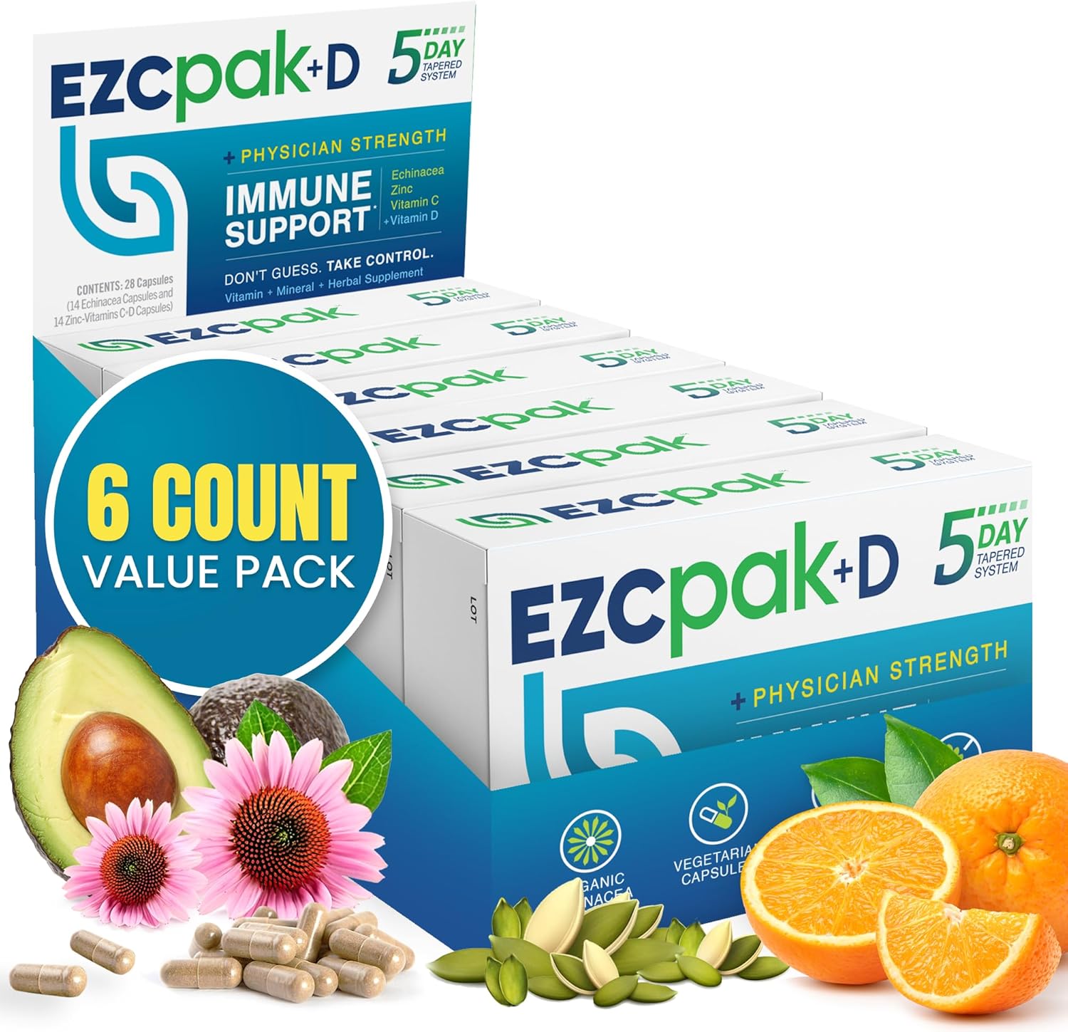 EZC Pak 5-Day Immune System Booster for Adults - Travel Size