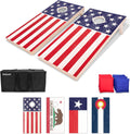 GoSports 4 x 2 ft Flag Series Wood Cornhole Set for Fun