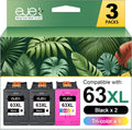 63XL Ink Cartridges Black and Color 3-Pack Replacement for HP 63XL