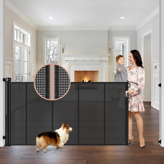 Reinforced 42in Tall Retractable Baby Gate for Extra Safety
