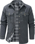 Men's Lightweight Snap Plaid Western Flannel Jacket - Lined Comfort