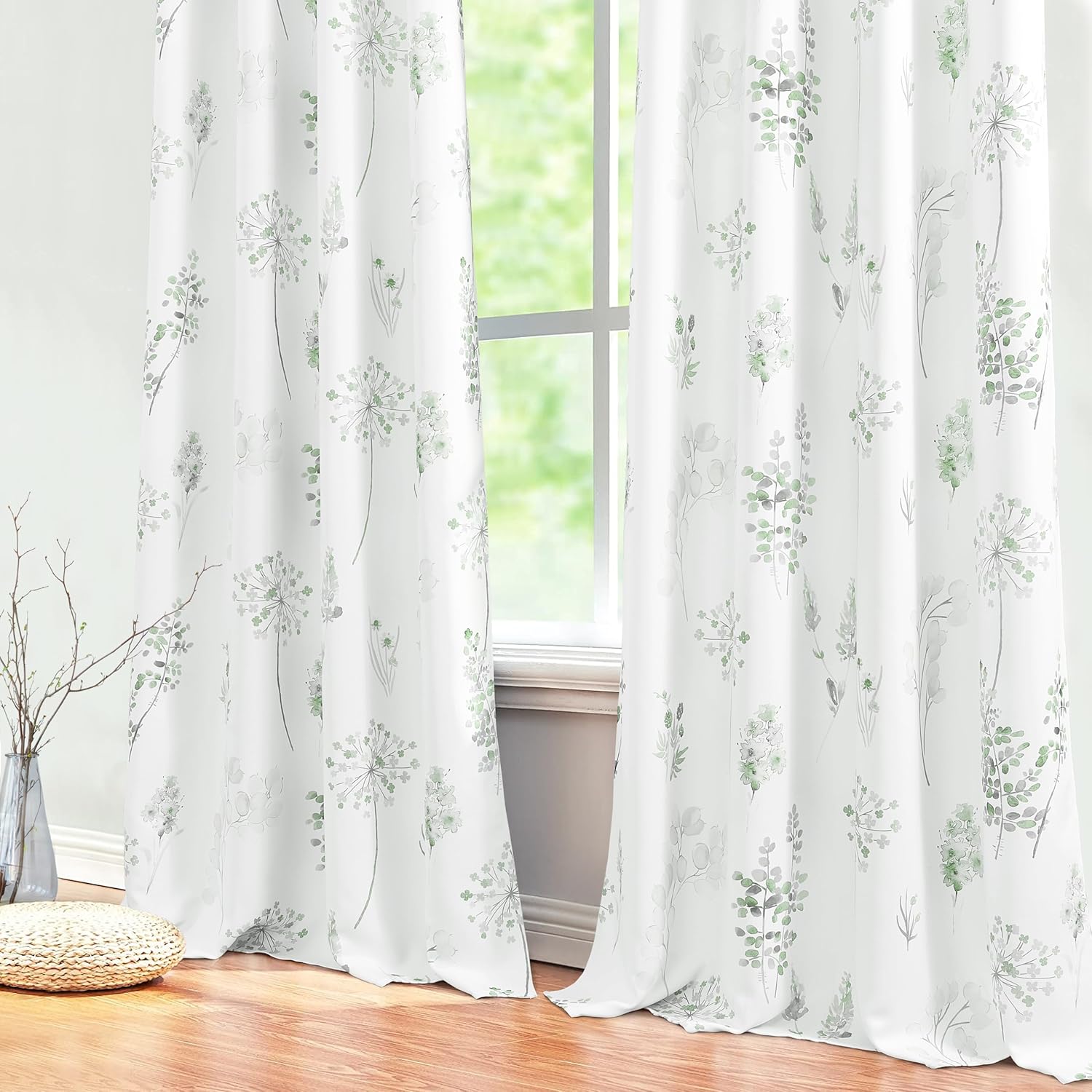 Sage Green Curtains 90 Inches Long for Living Room Decor