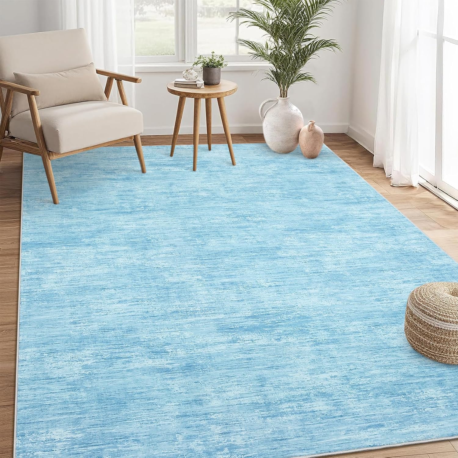 8x10 Washable Rug for Living Room Non-Slip Modern Abstract Design