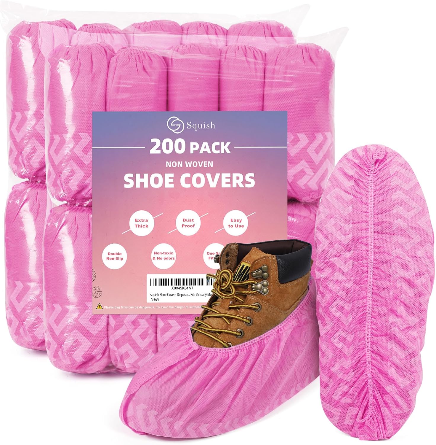 Disposable Non-Slip Shoe Covers for Indoor Use - 200 Pack