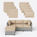 9 Pcs Orange Patio Cushion Covers Set - Waterproof Replacement Covers
