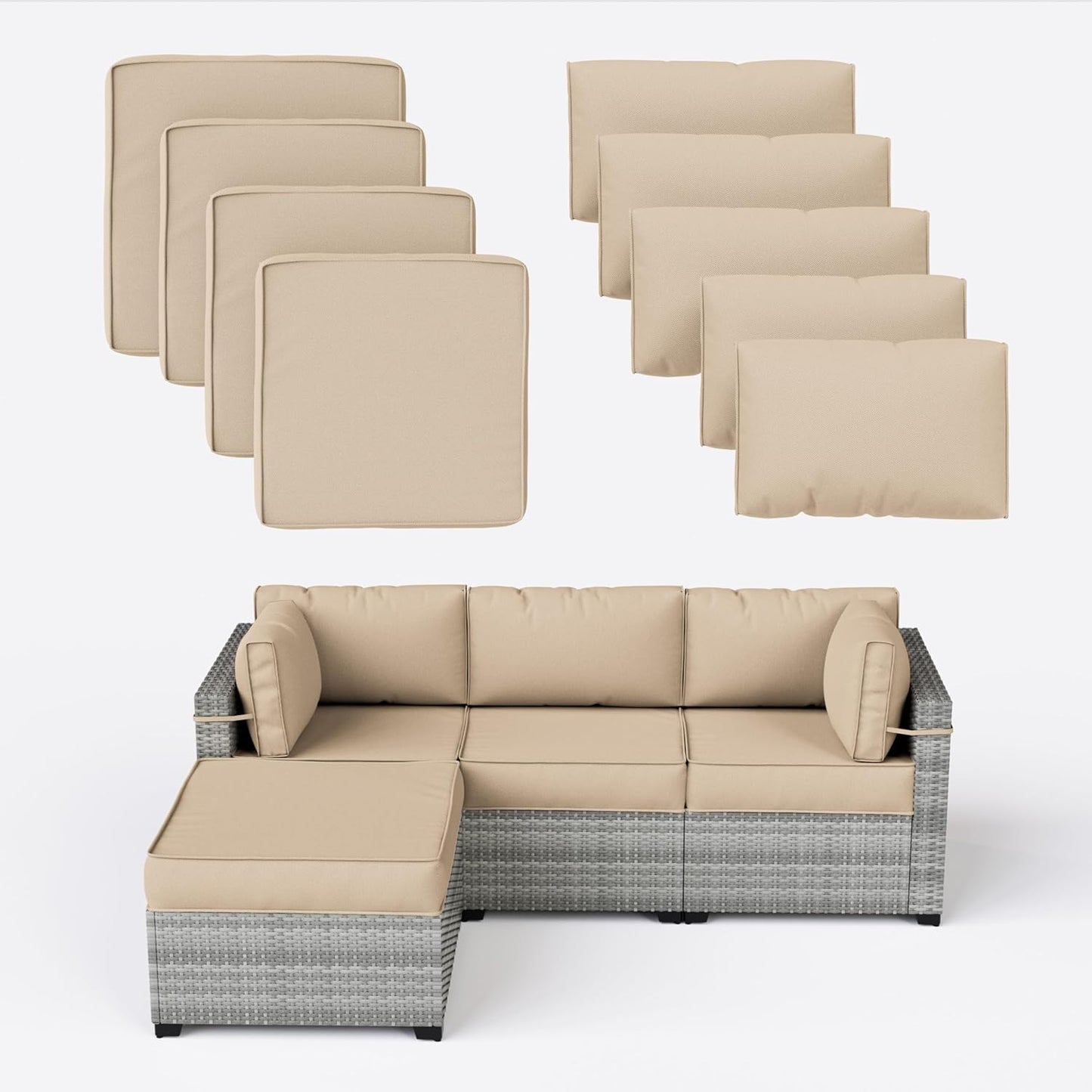 9 Pcs Outdoor Patio Cushions Covers Replacement Waterproof Set