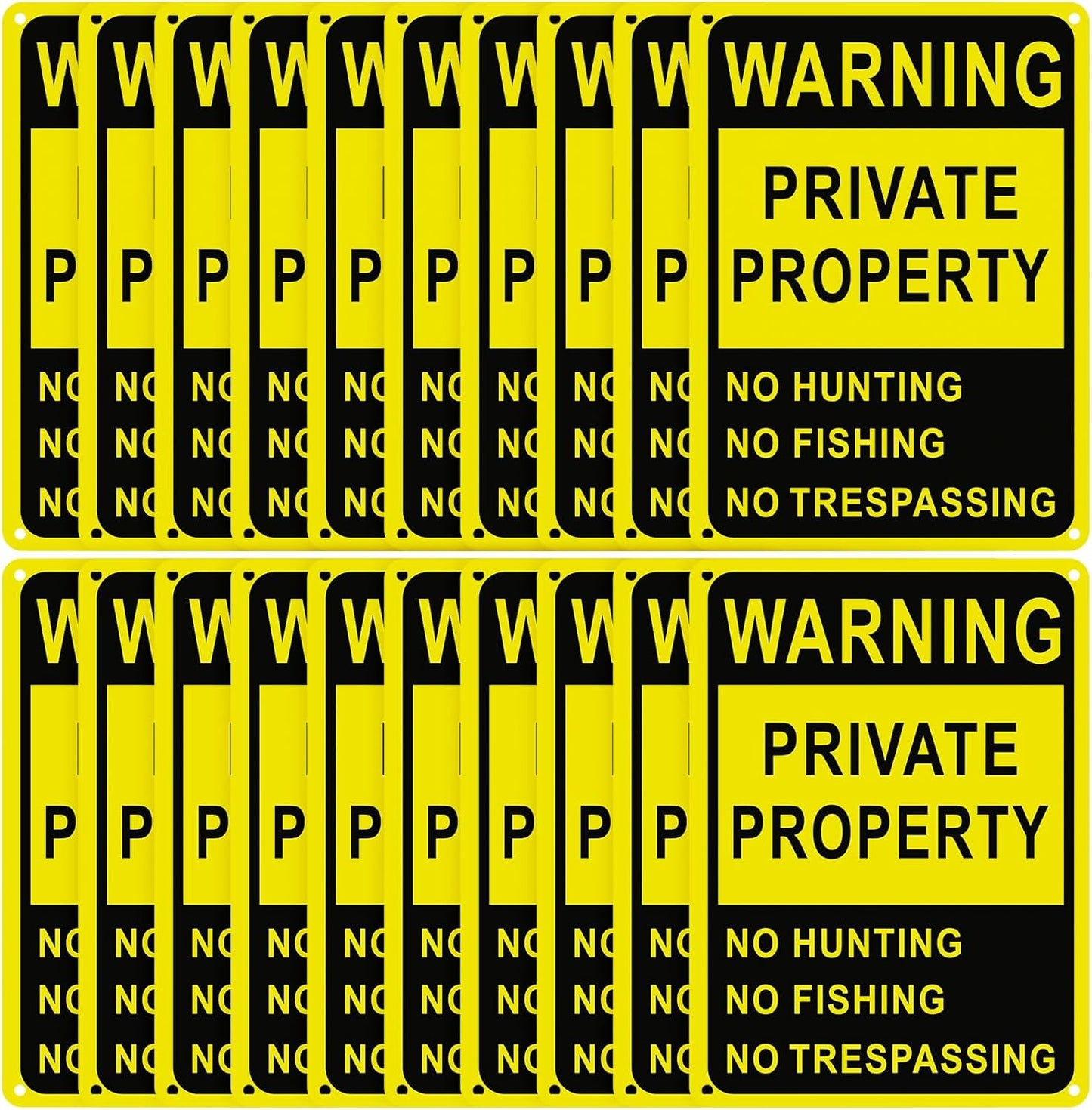 20 Pcs No Trespassing Signs for Private Property Protection