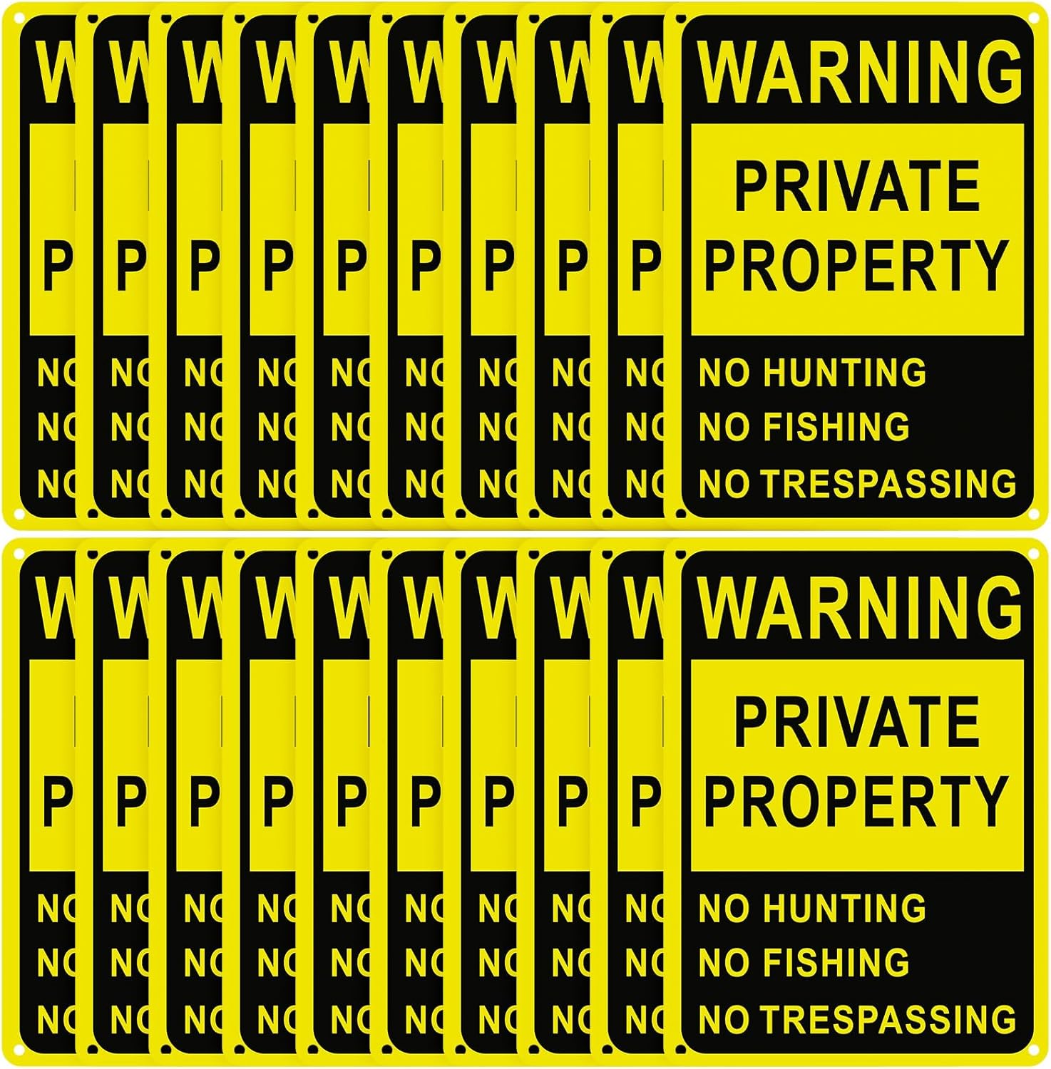 20 Pcs No Trespassing Signs for Private Property Protection