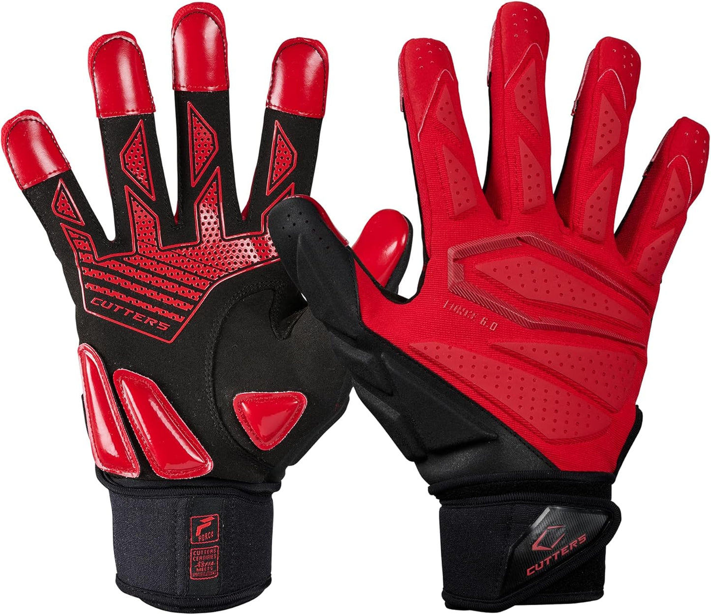 Cutters Force Padded Football Gloves for Lineman with Grip