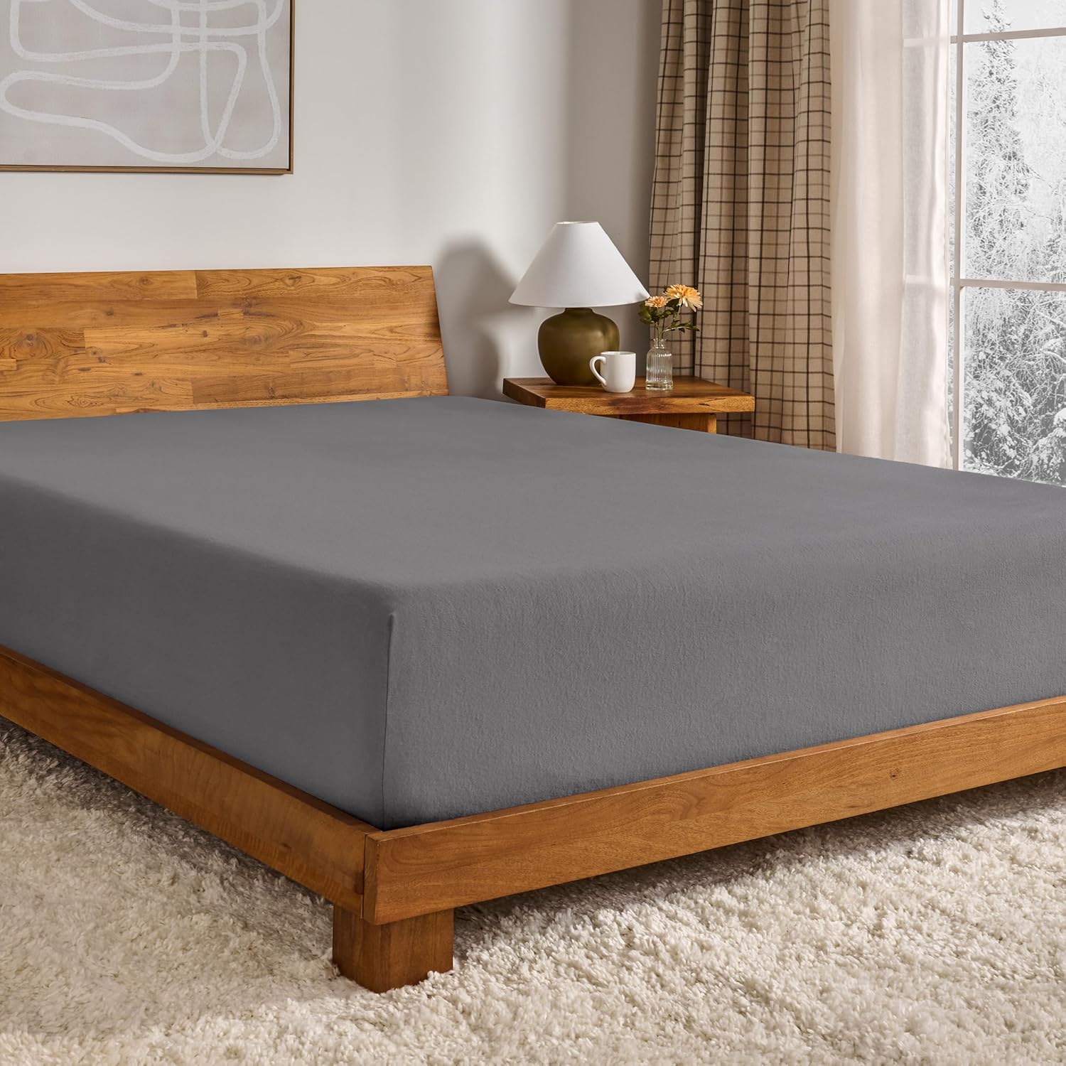 Bare Home Flannel Fitted Bottom Sheet for Cozy Comfort