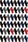 48 Pairs Winter Magic Knit Gloves Bulk Pack - Warm Brushed Interior