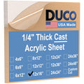 Clear Cast Acrylic Sheet 1/4 in 12in x 16in 4-Pack - USA Made
