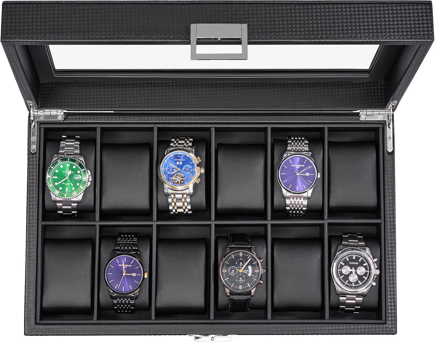 Carbon Fiber Watch Case - Showcase 12 Watches!