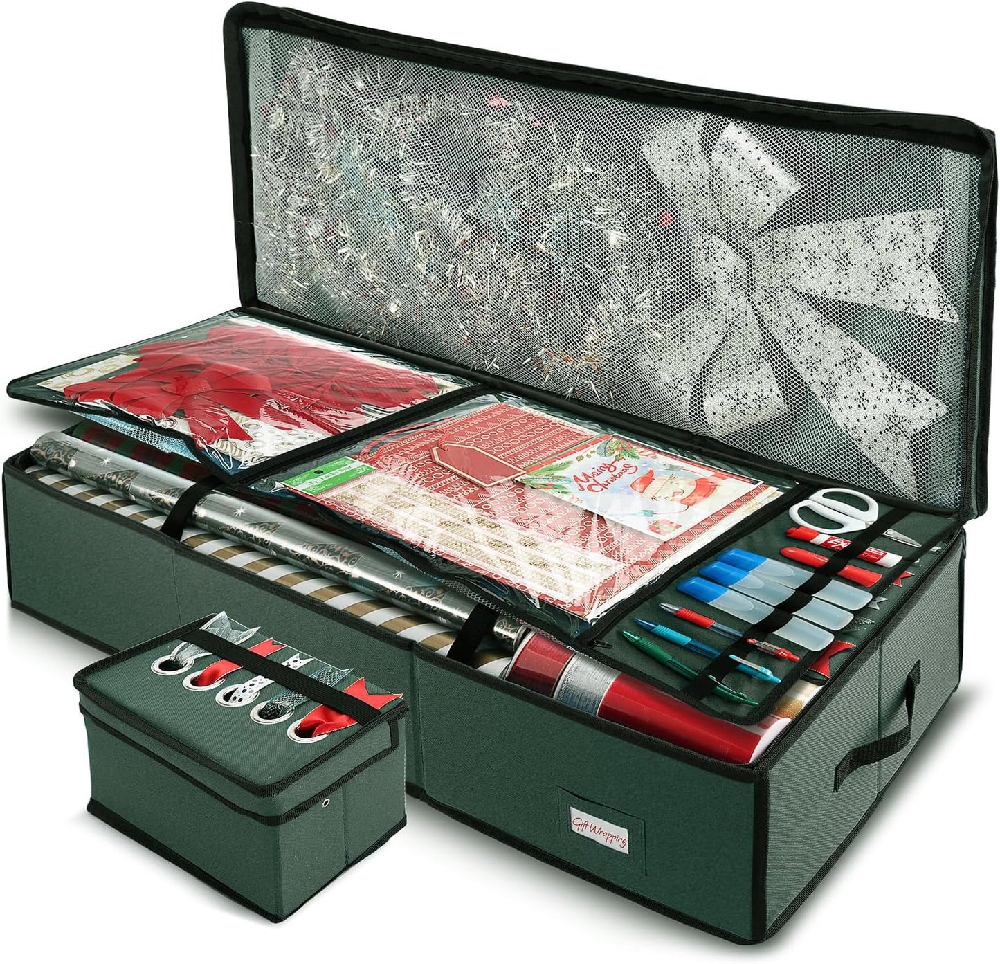 Hearth & Harbor Wrapping Paper Storage Container for Christmas