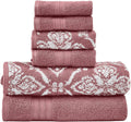 Rosewood Combed Cotton 6-Piece Reversible Jacquard Towel Set - Spa