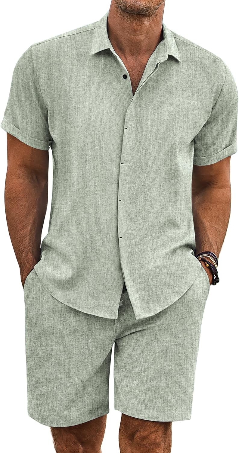 COOFANDY Men's Summer Beach Outfits for Vacation and Relaxation
