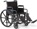 Medline Comfortable Folding Wheelchair with Swing-Back Arms - Durable