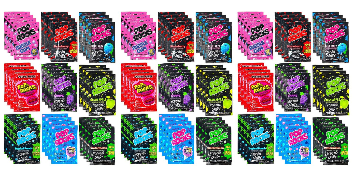 Pop Rocks Bulk 108 Pack of Crackling Candy in Assorted Flavors