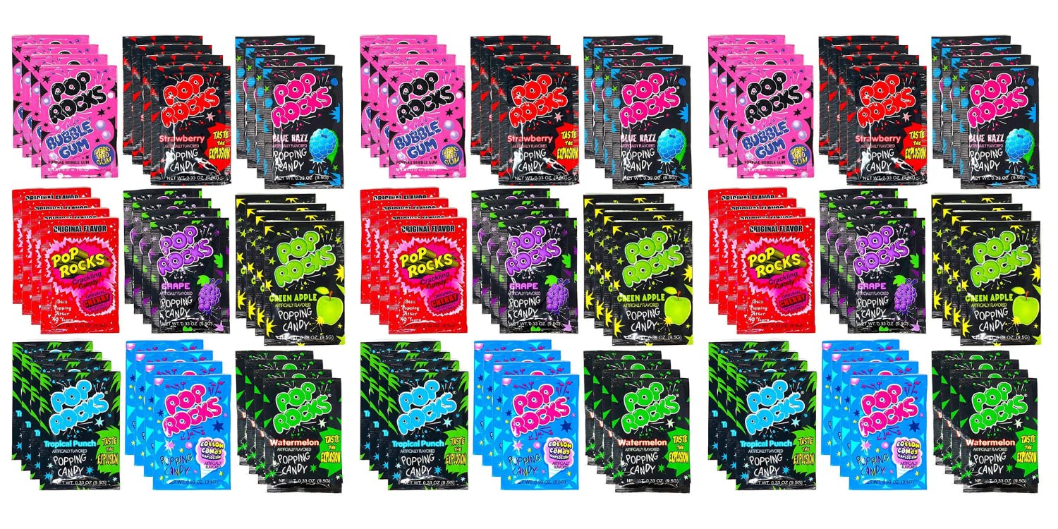 Pop Rocks Bulk 108 Pack of Crackling Candy in Assorted Flavors