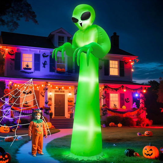 12 Ft Halloween Inflatable Alien Decoration with LED Lights