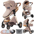 Khaki 2 in 1 Baby Stroller with Bassinet - High Landscape Convertible