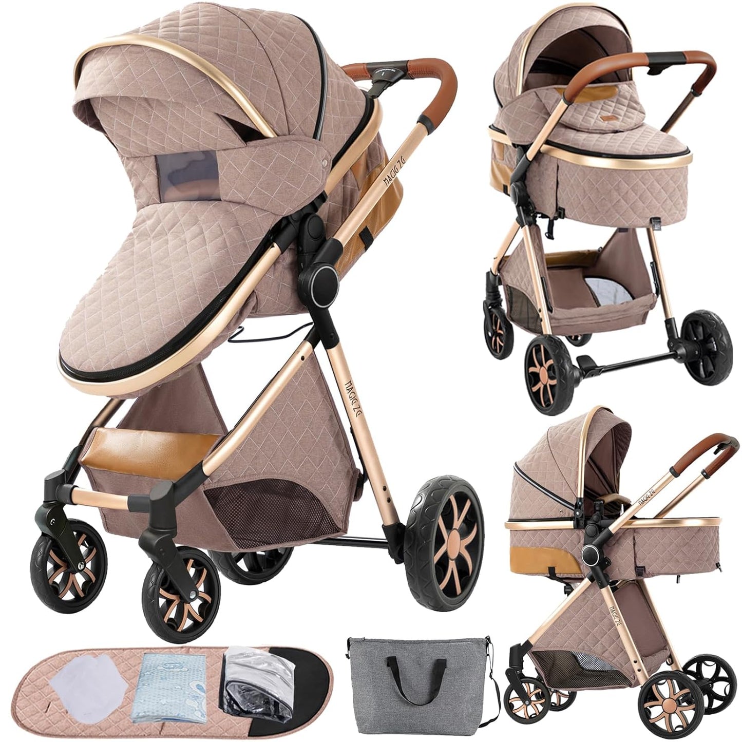 2 in 1 Baby Stroller with Bassinet for Comfortable Travel