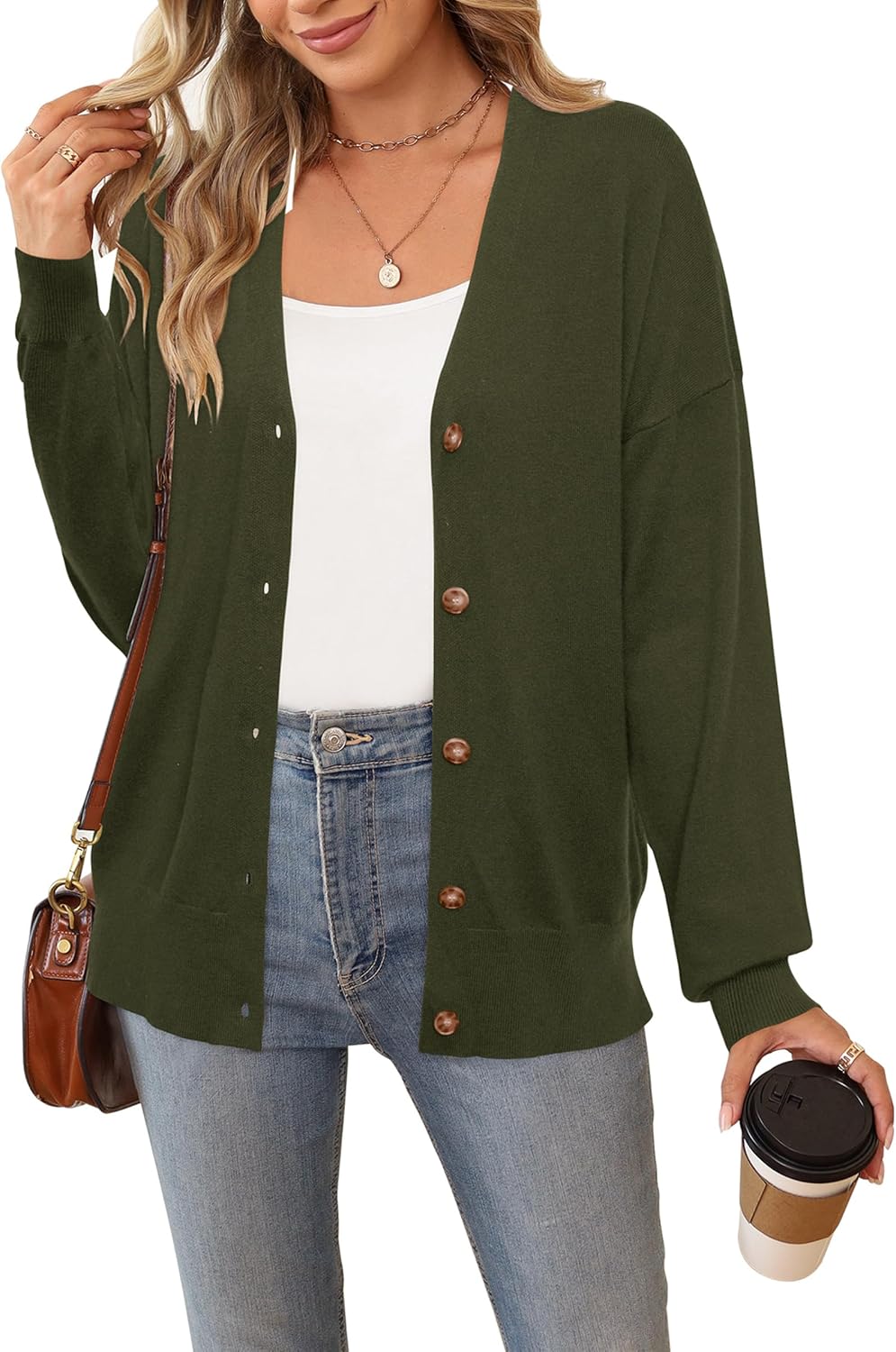 Wool Blend Lightweight Fall Business Casual Cardigan Sweater