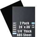 ABS Plastic Sheet 1/4 in Thick 24in x 36in (2-Pack) - Thermoformable