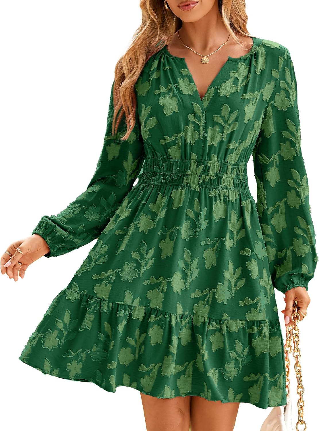 BerryGo Womens Long Sleeve Mini Dress for Casual Elegance