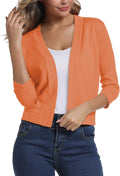 Urban CoCo Women's Fashionable Cropped Cardigan with 3/4 Sleeves
