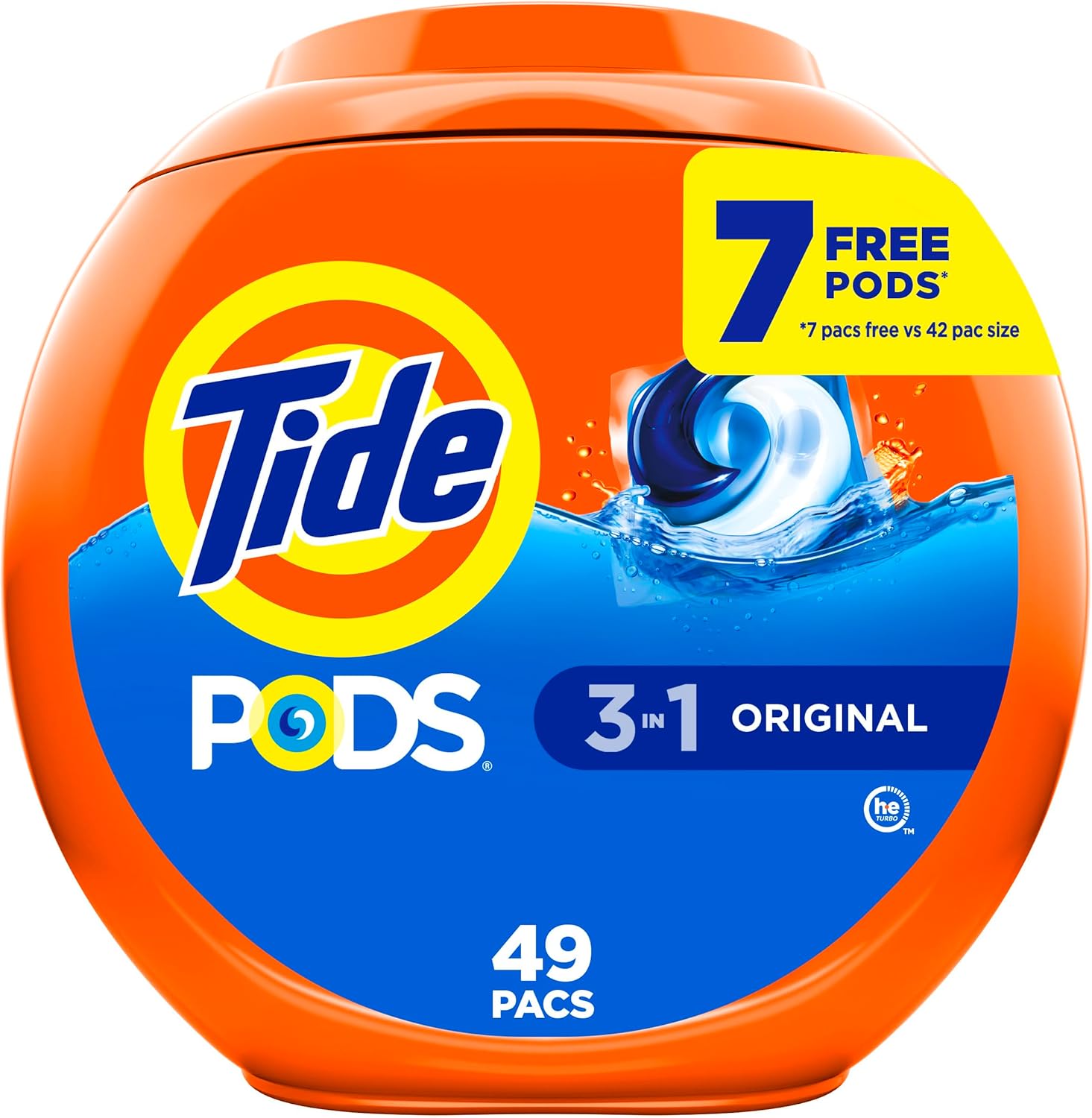Tide PODS 3-in-1 Clean, 42 Count, HE Compatible