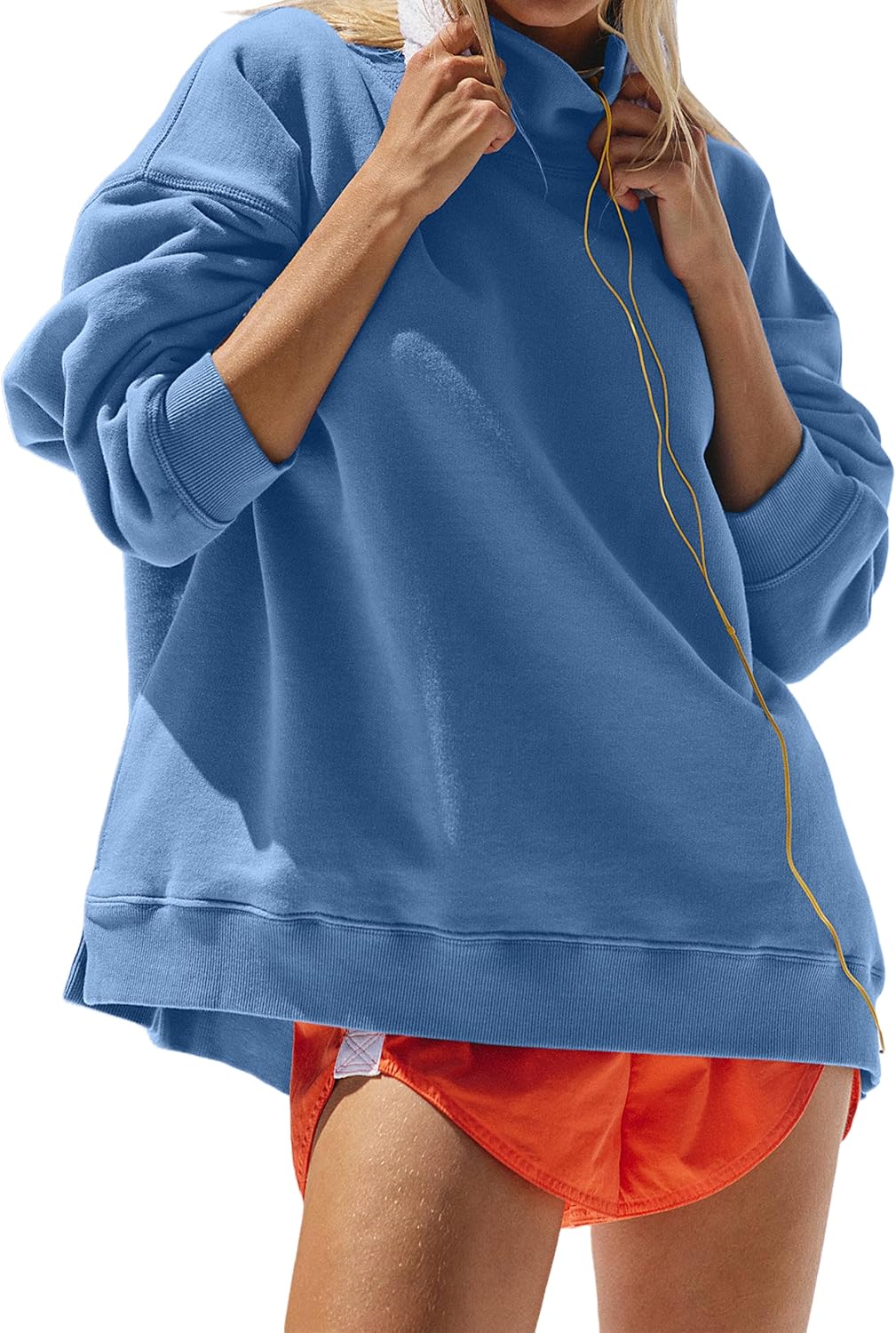 Womens Oversized Sweatshirts Mockneck Pullover for Casual Style