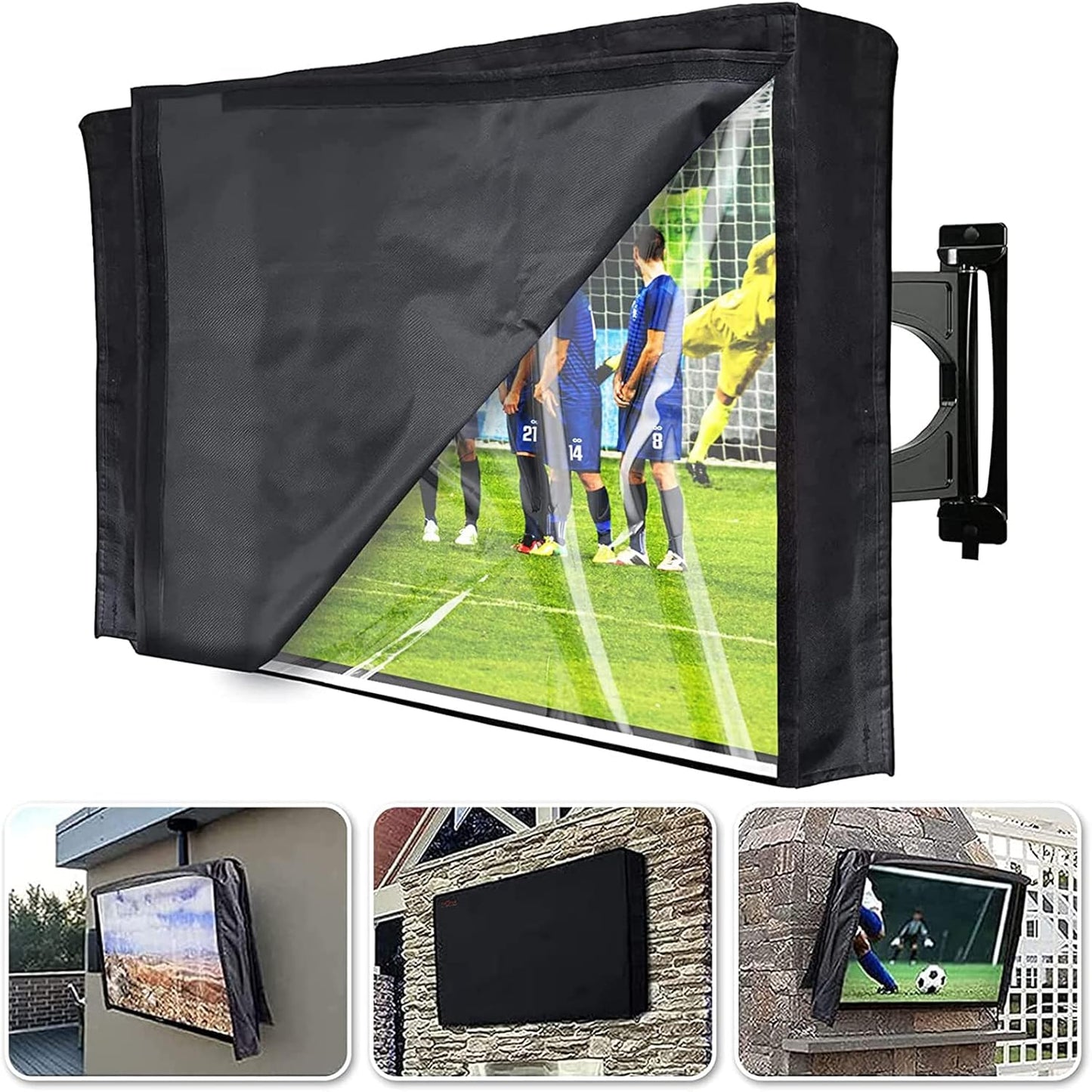 HOMEYA 60-65 Inch Outdoor TV Cover: Clear Front Flap, Waterproof & Weatherproof