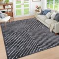 Bedroom Area Rug 5x7 Geometric Rug Machine Washable - Ultra Soft