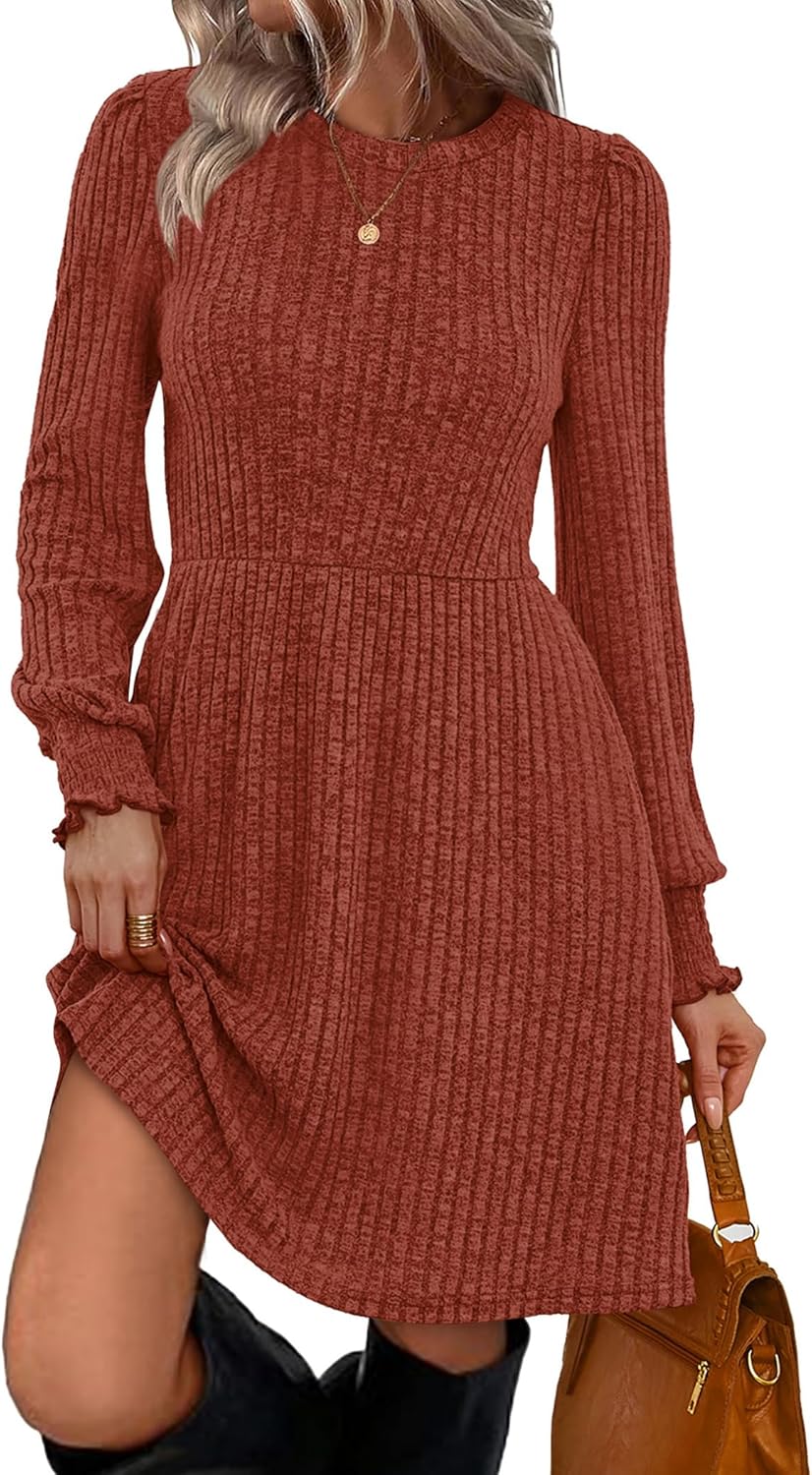 Trendy Long Sleeve Fall Fashion Casual Sweater Dress for Women