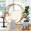 Oversized Rattan Egg Chair for Indoor and Outdoor Relaxation